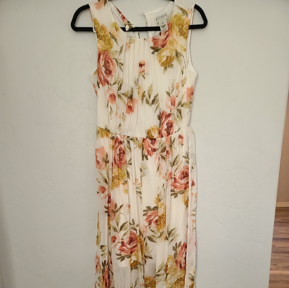 Flower pink maxi dress